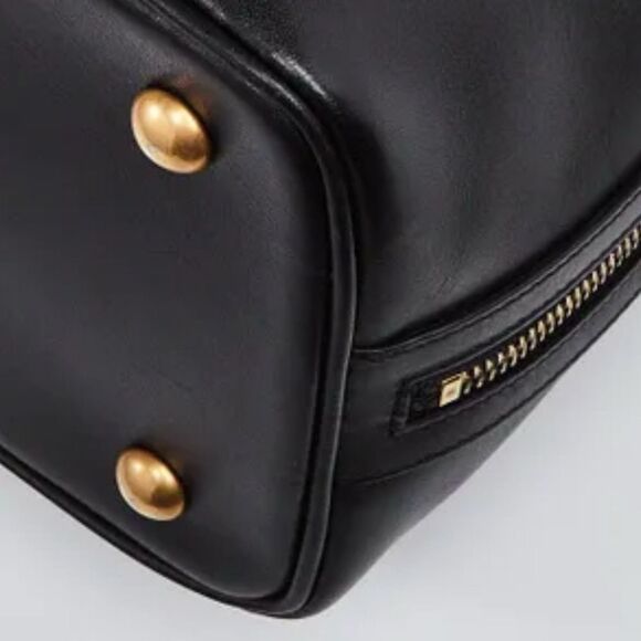 SAINT LAURENT YSL Black Leather 2way Emmanuelle Bucket Bag - Picture 5 of 13